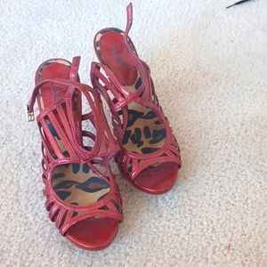 Open toe red sandals